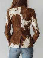 Agata | Blazer Vintage con Stampa Mucca
