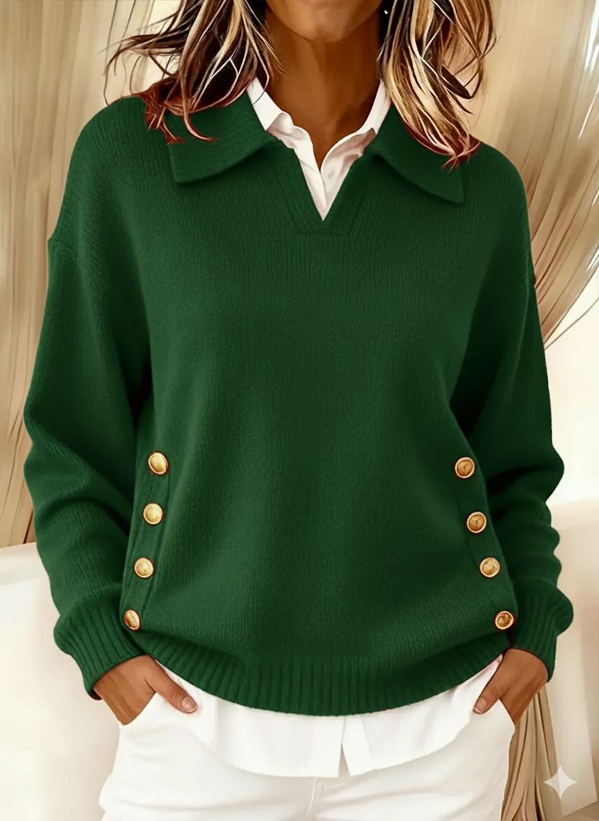 Evelina | Maglione Scollo a V con Colletto