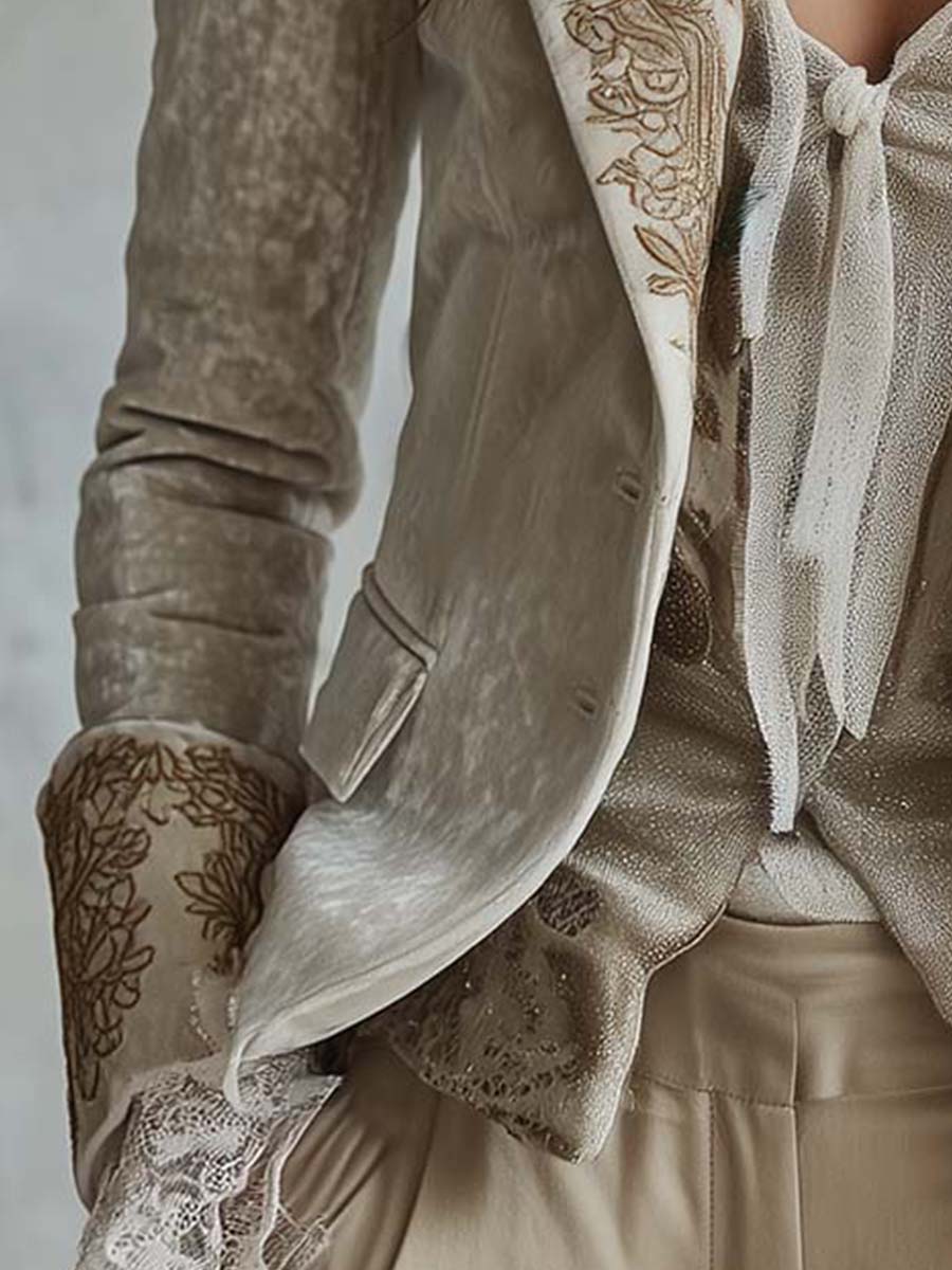 Costanza | Blazer Avorio Ricamato Tailleur