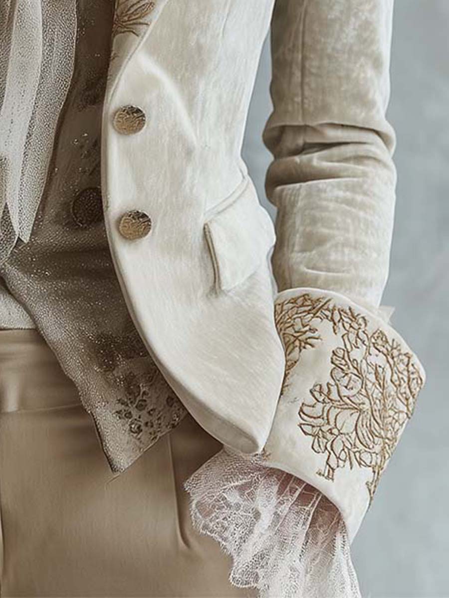 Costanza | Blazer Avorio Ricamato Tailleur