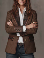 Gisella | Blazer con Inserti a Zigzag Stampati
