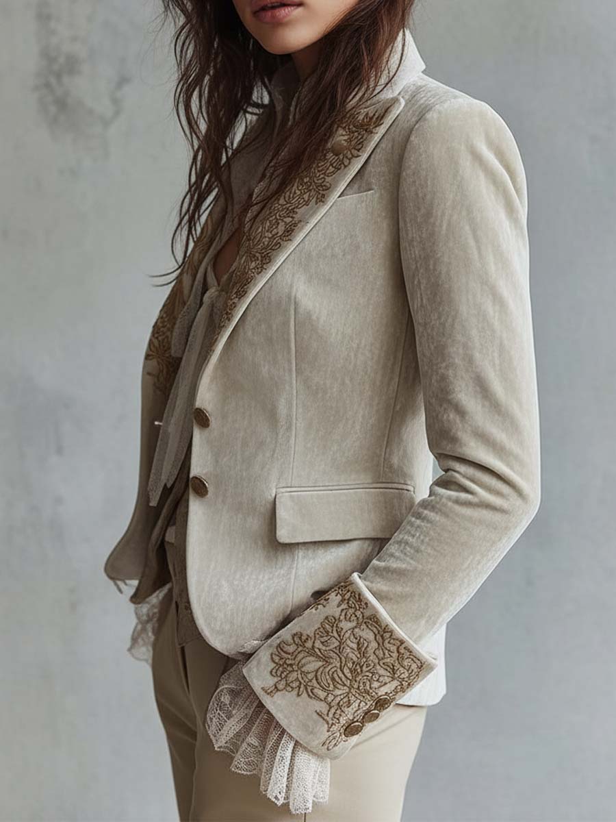 Costanza | Blazer Avorio Ricamato Tailleur