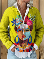 Lavinia — Cardigan artistico con ritratto