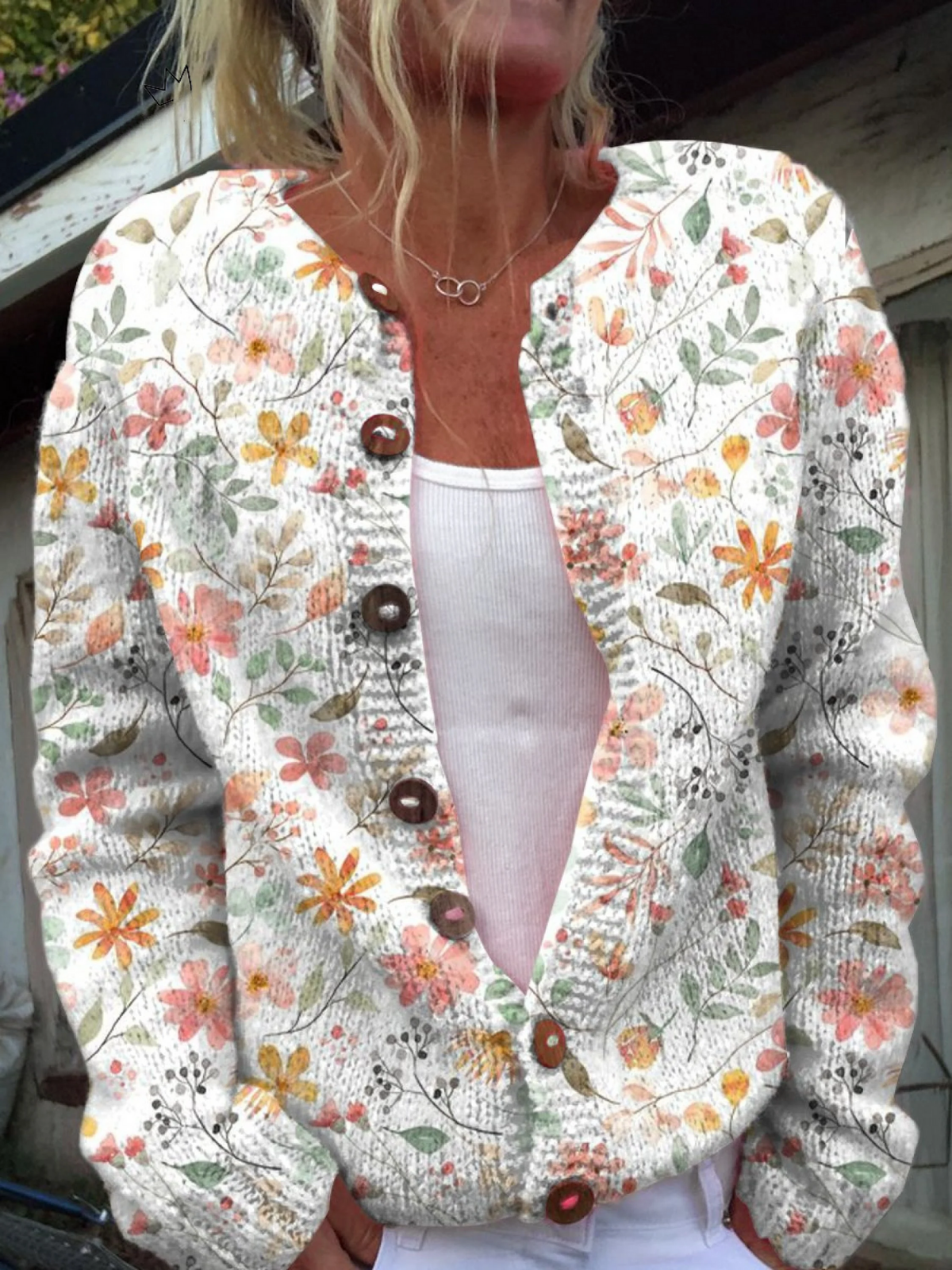 Bianca — Cardigan a piccoli fiori