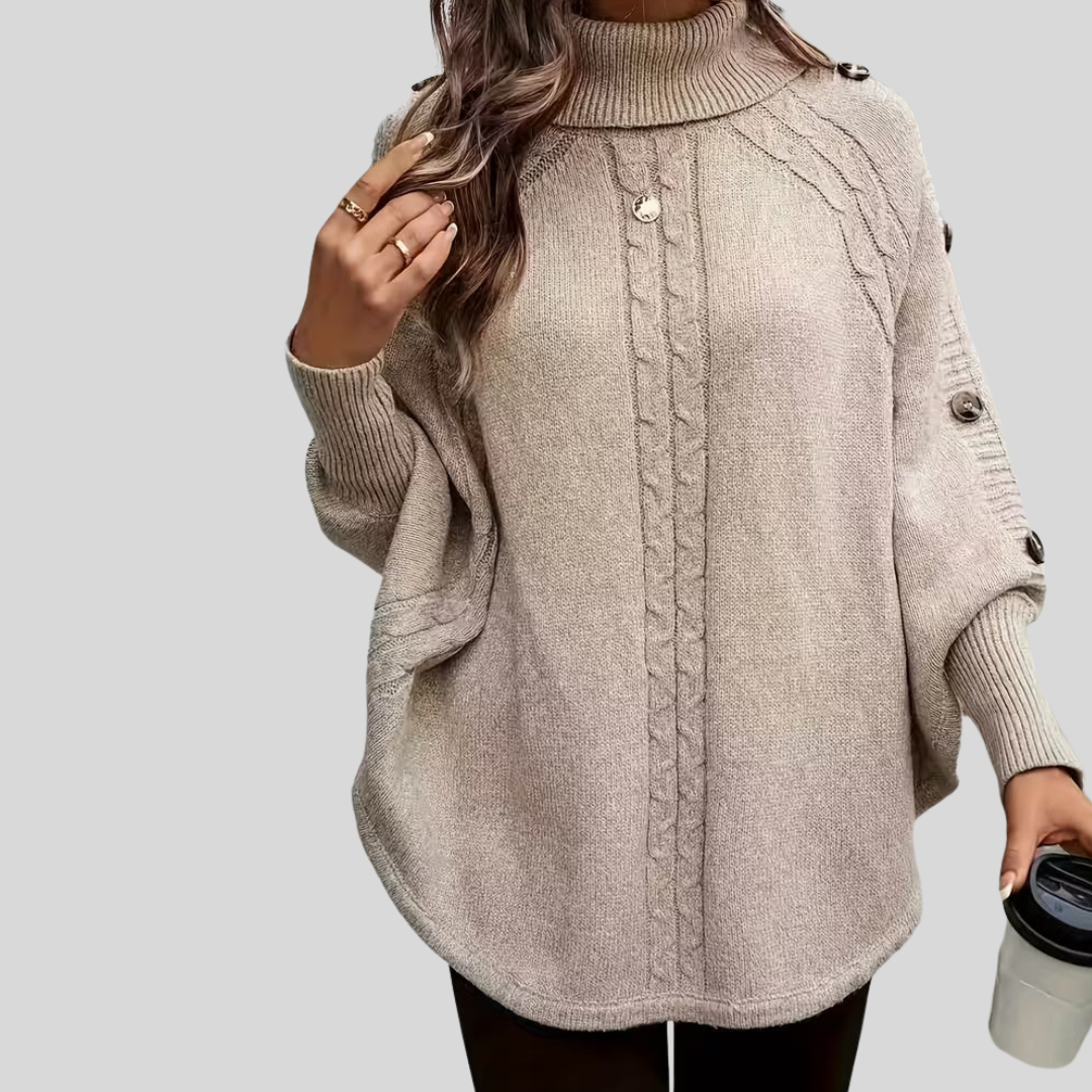 Maddalina | Maglione a trecce con collo alto