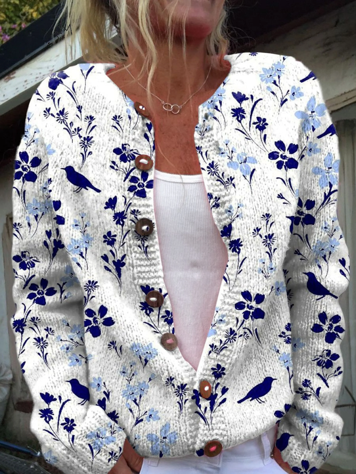 Cecilia — Cardigan floreale vintage
