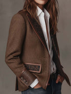 Gisella | Blazer con Inserti a Zigzag Stampati