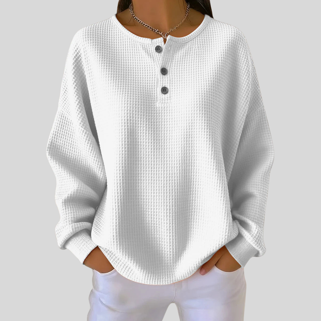 Oriana | Felpa casual con scollo Henley