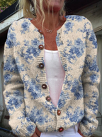 Valentina — Cardigan floreale artistico