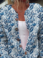 Aurora — Cardigan floreale con bottoni