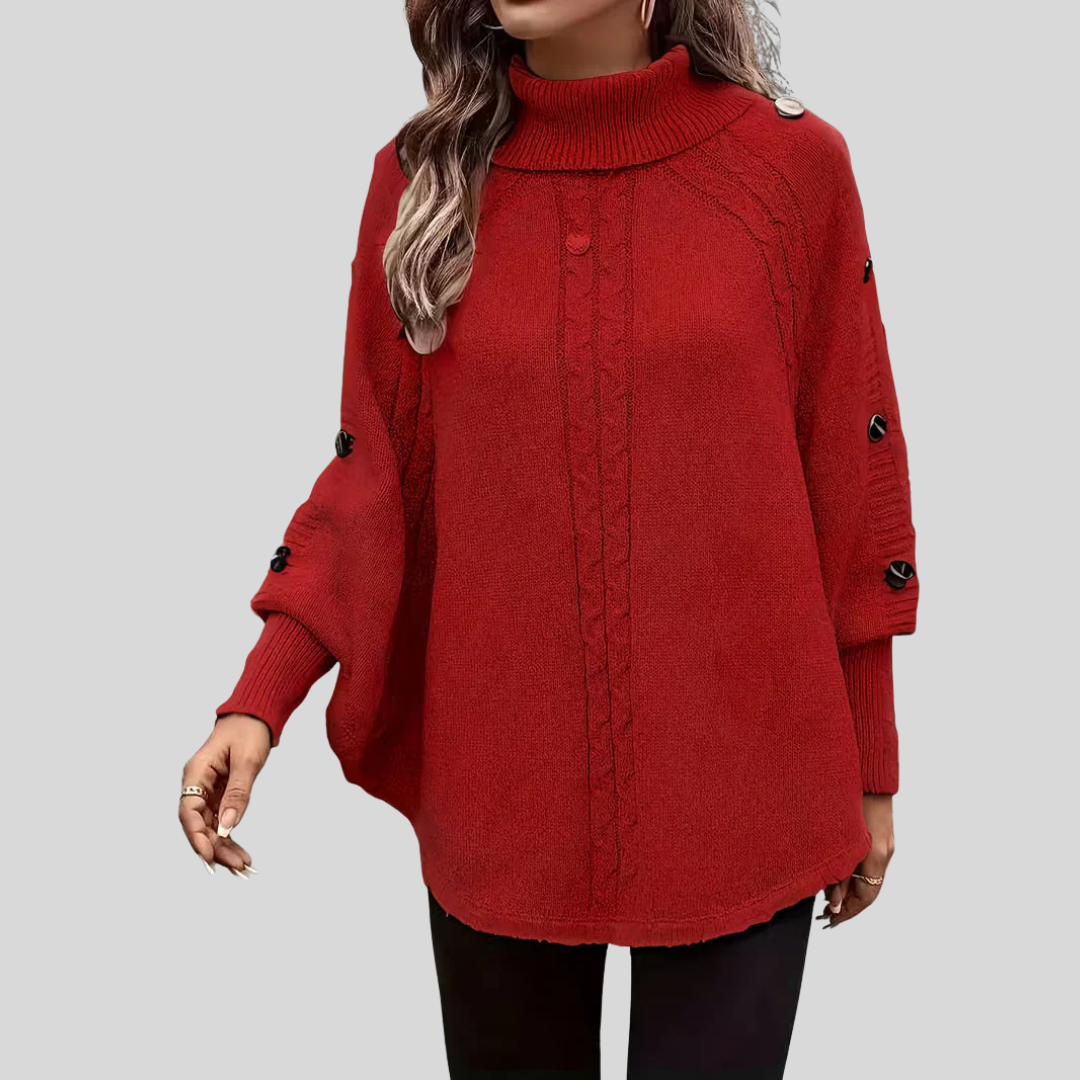 Maddalina | Maglione a trecce con collo alto