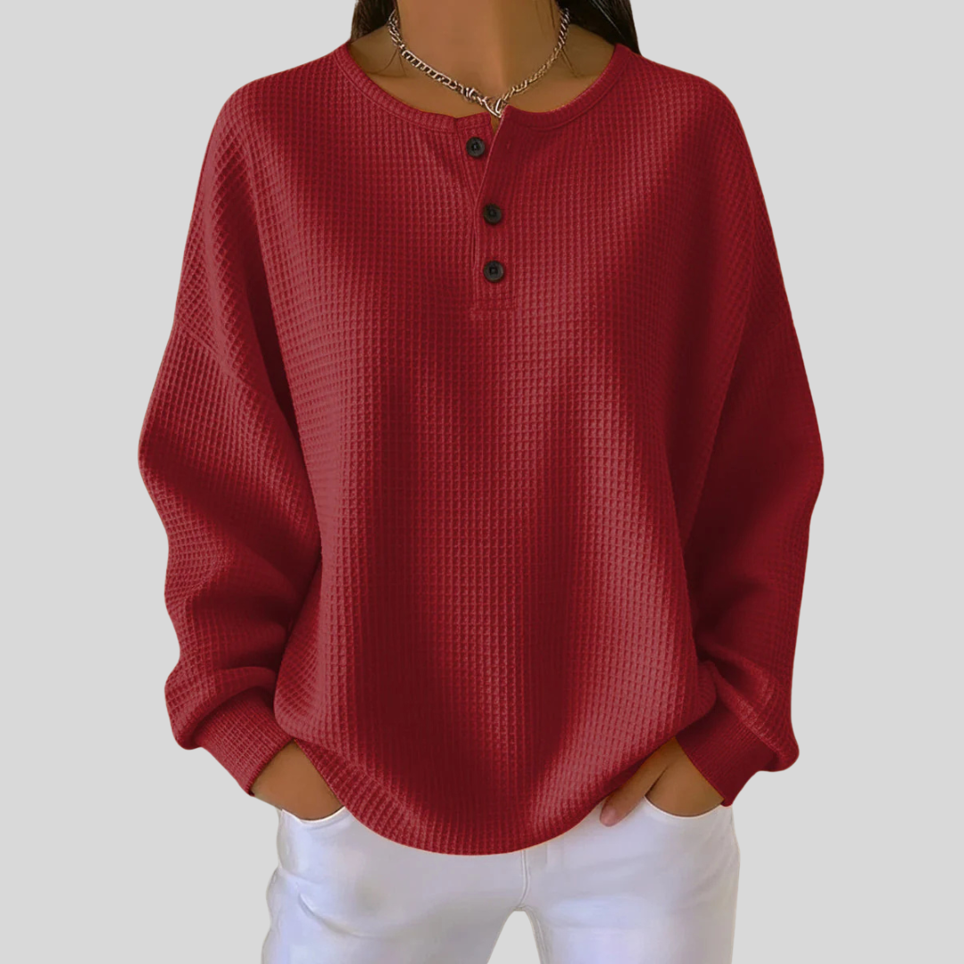 Oriana | Felpa casual con scollo Henley