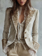 Costanza | Blazer Avorio Ricamato Tailleur