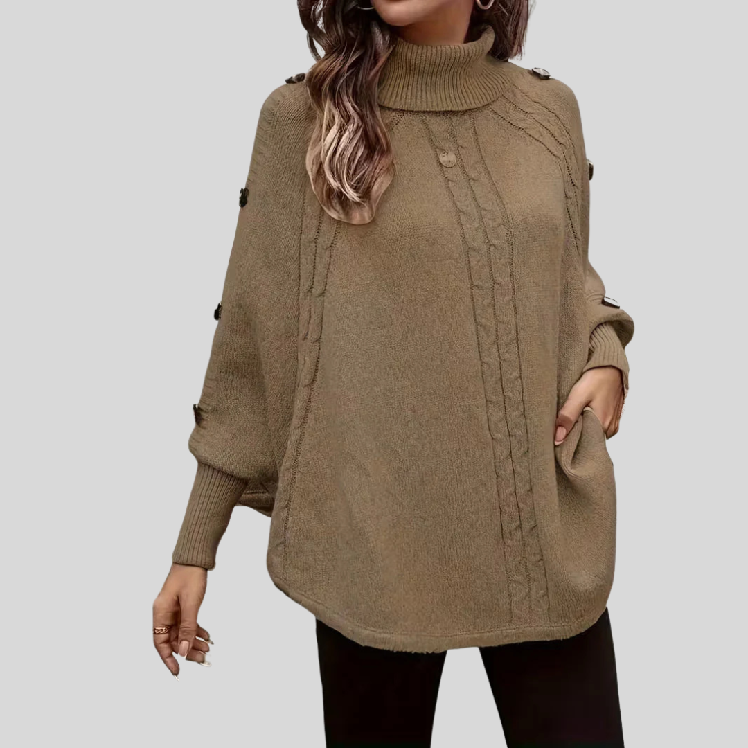 Maddalina | Maglione a trecce con collo alto