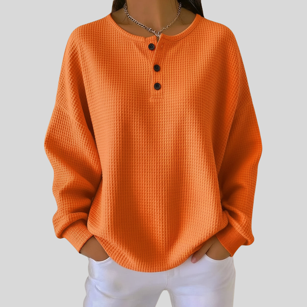 Oriana | Felpa casual con scollo Henley