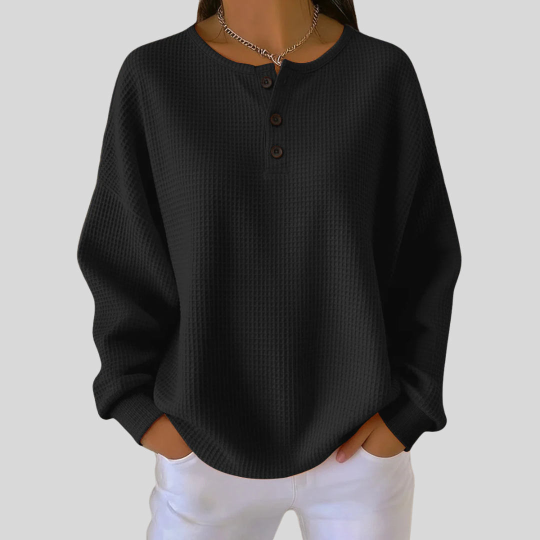 Oriana | Felpa casual con scollo Henley