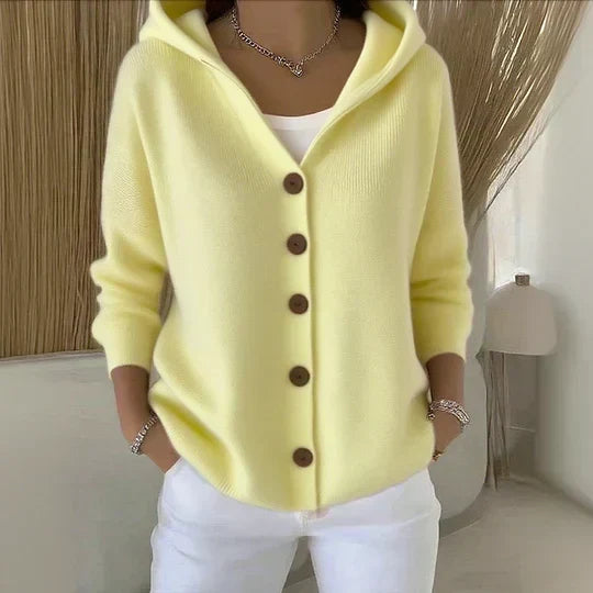 Ginevra | Cardigan in Maglia con Cappuccio e Bottoni