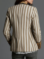 Susanna | Blazer Bohemien Striato con Collo Stampato