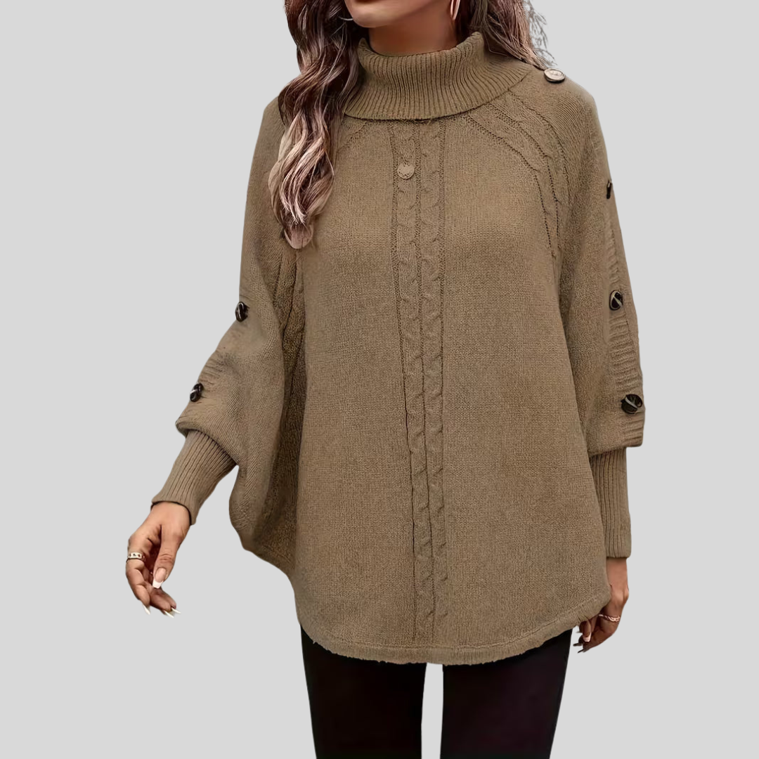 Maddalina | Maglione a trecce con collo alto