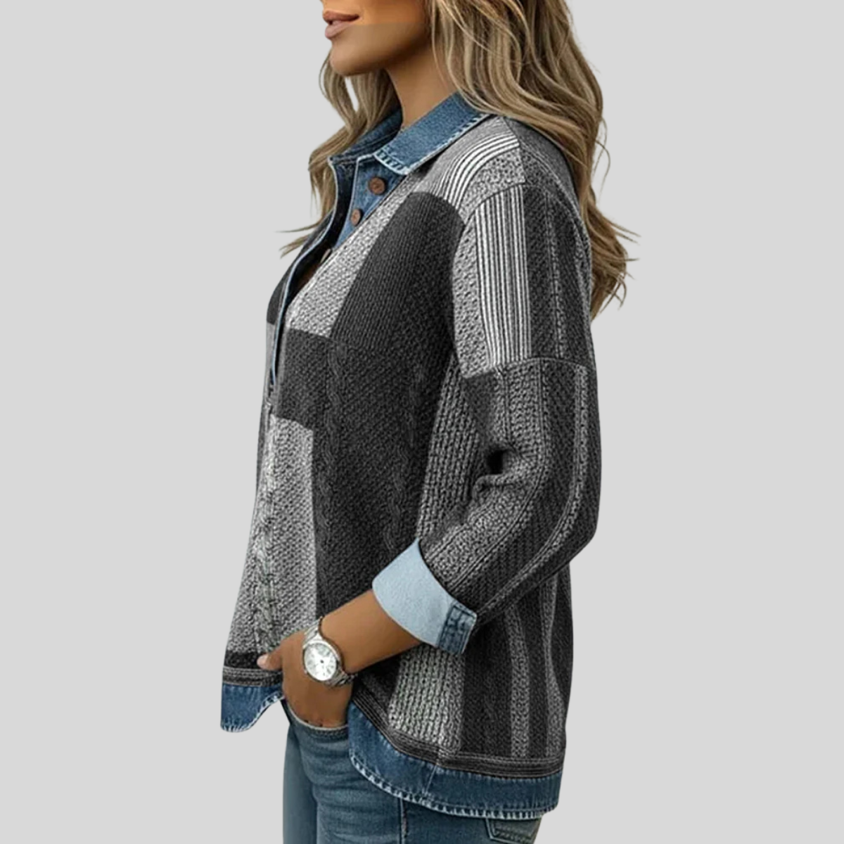 Nives | Felpa patchwork multicolore