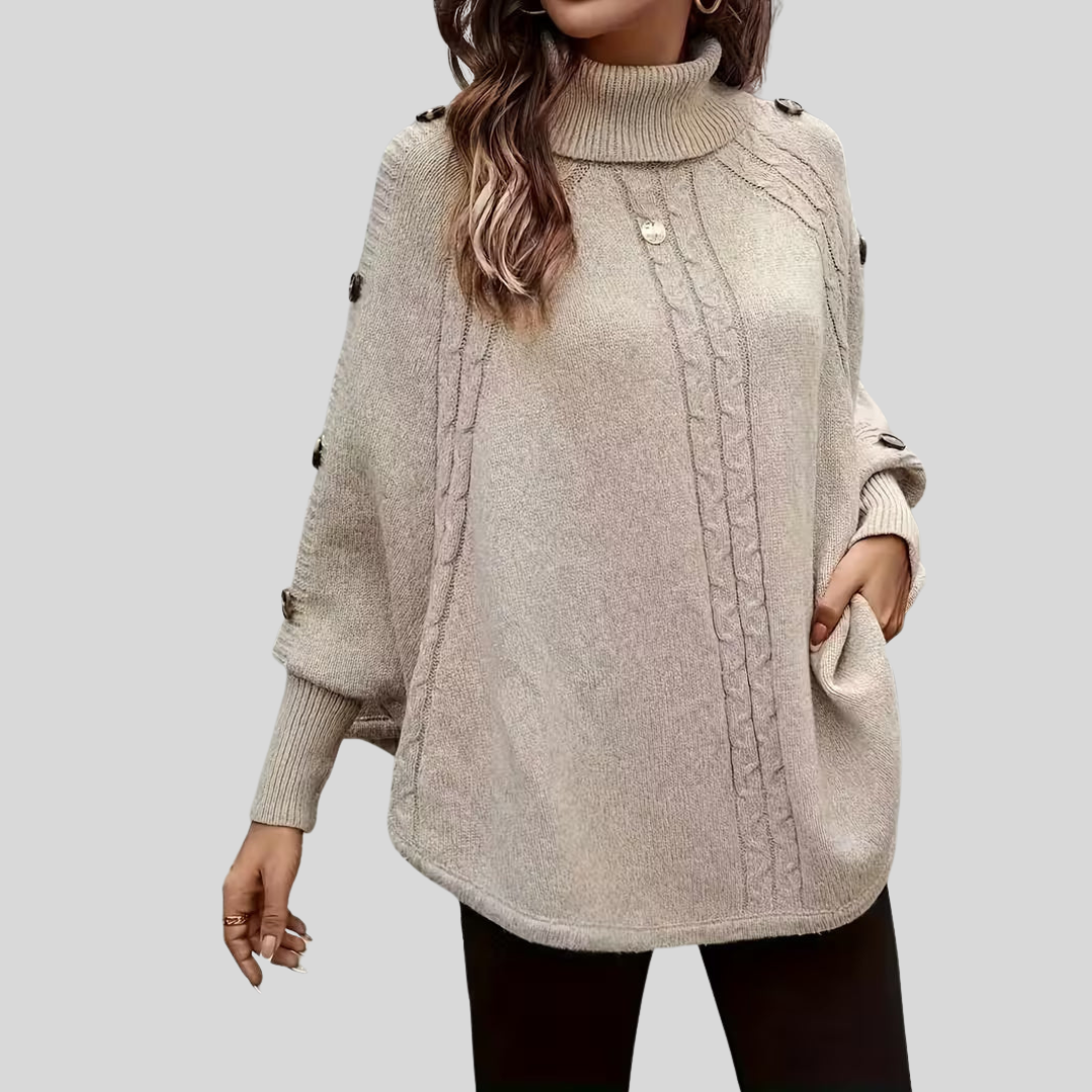 Maddalina | Maglione a trecce con collo alto