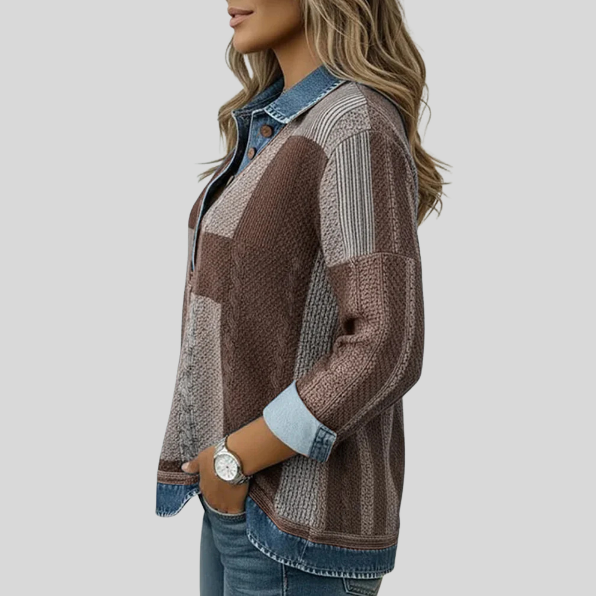 Nives | Felpa patchwork multicolore