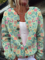Carlotta — Cardigan floreale con bottoni