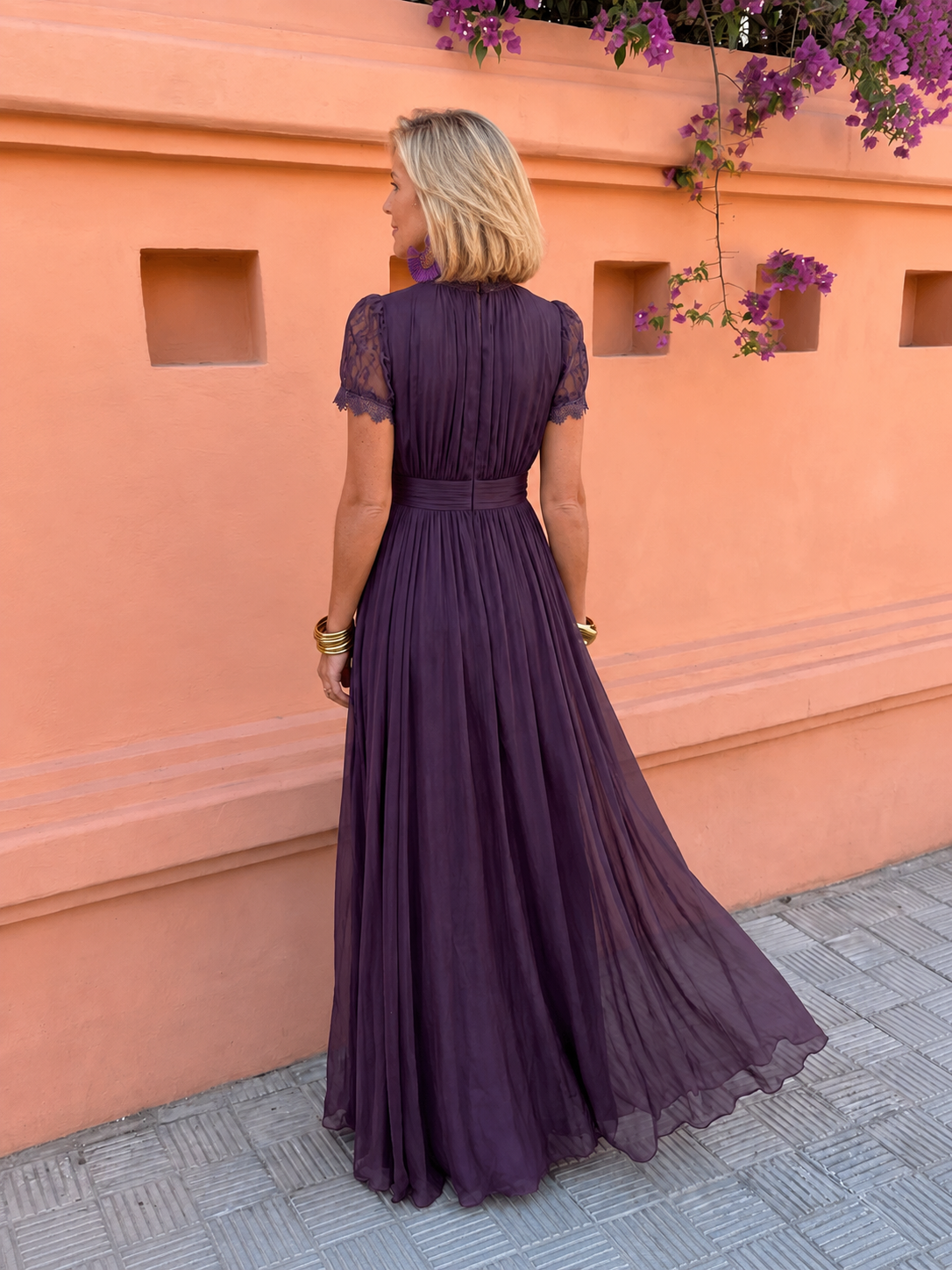 Carolina | Abito lungo elegante in chiffon