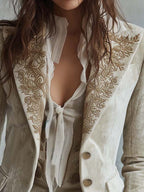 Costanza | Blazer Avorio Ricamato Tailleur