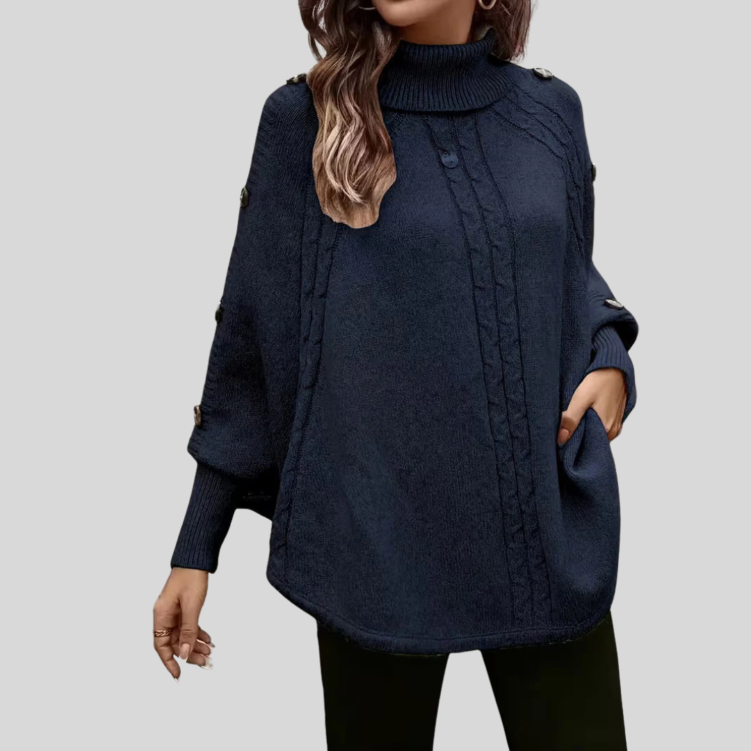 Maddalina | Maglione a trecce con collo alto