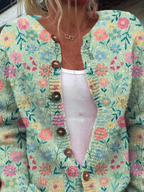 Carlotta — Cardigan floreale con bottoni