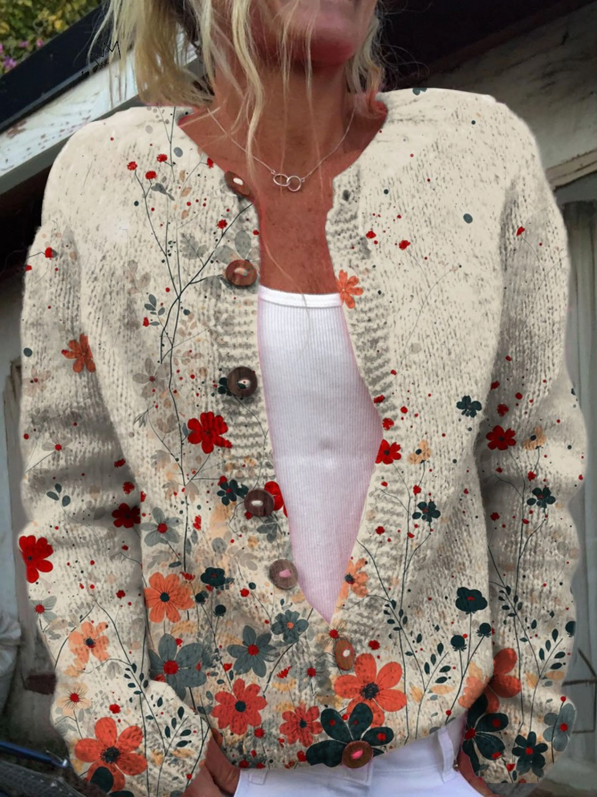 Marta — Cardigan floreale vintage