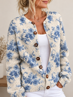 Valentina — Cardigan floreale artistico