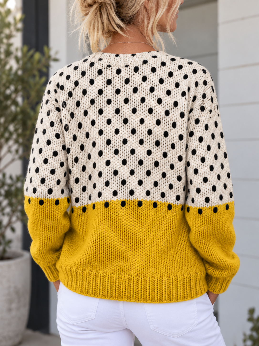 Viola — Cardigan giallo a pois