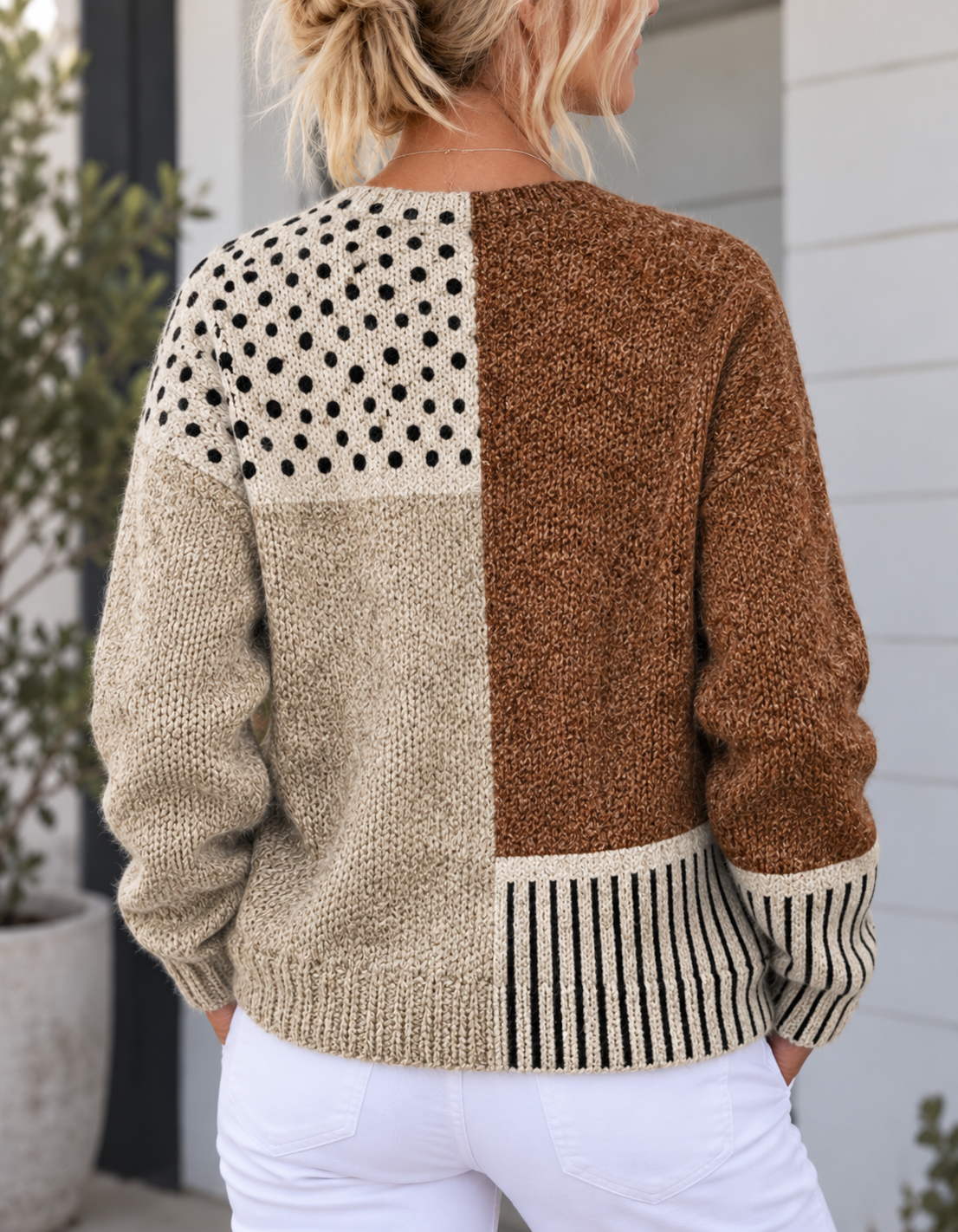 Noemi — Cardigan astratto a pois