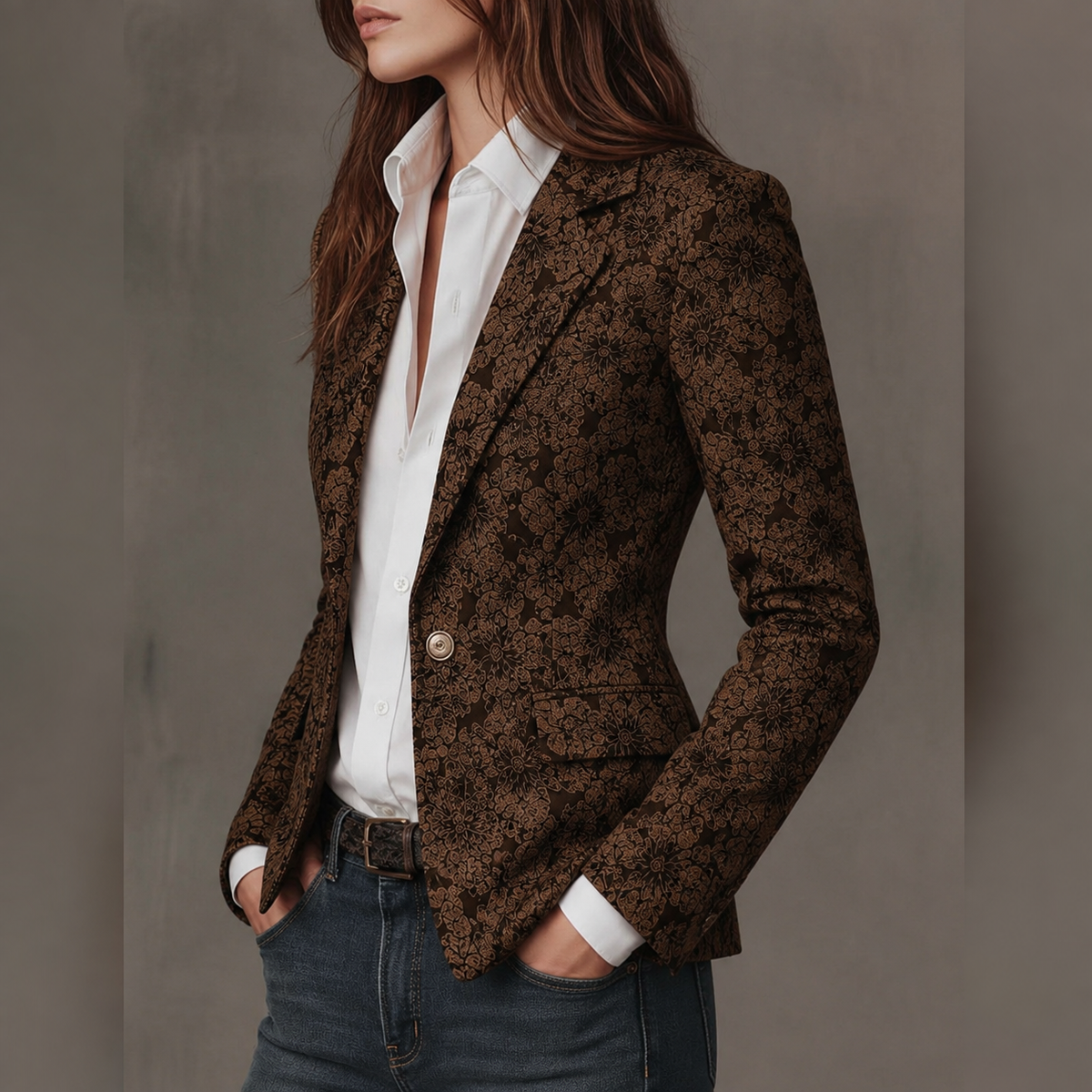 Stella | Blazer Jacquard Cachemire Aderente
