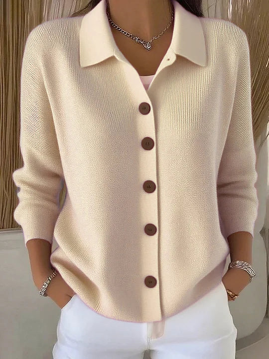 Viola | Cardigan con Colletto e Bottoni