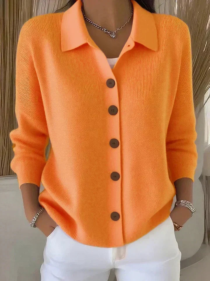 Viola | Cardigan con Colletto e Bottoni