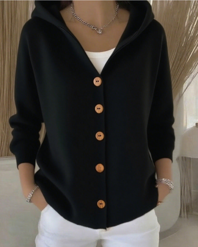 Ginevra | Cardigan in Maglia con Cappuccio e Bottoni