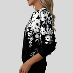 Rosalba | Felpa floreale con zip