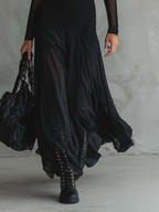 Nerina | Abito lungo ampio in tulle nero