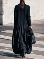 Vittoria | Abito lungo oversize con collo alto e tasche