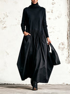 Vittoria | Abito lungo oversize con collo alto e tasche