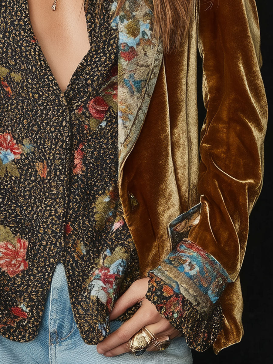 Ottavia | Blazer Patchwork Stampato Floreale Vintage