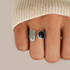 Anello Avvolgente in Argento Acquamarina