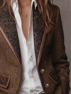 Gisella | Blazer con Inserti a Zigzag Stampati