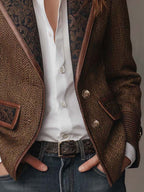 Gisella | Blazer con Inserti a Zigzag Stampati