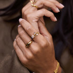 Anello Crystal White Blossom Oro
