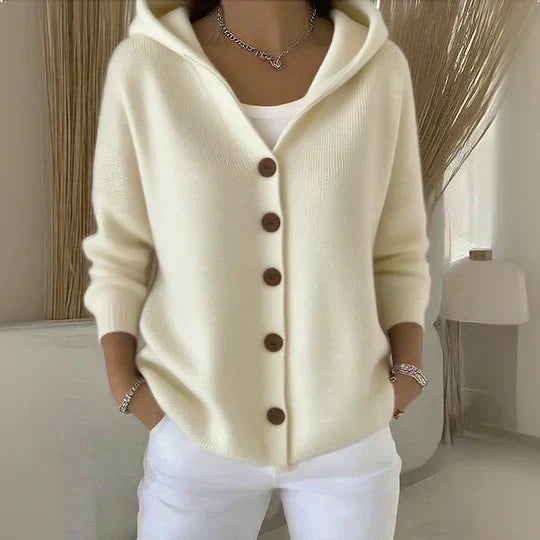 Ginevra | Cardigan in Maglia con Cappuccio e Bottoni