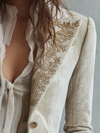 Costanza | Blazer Avorio Ricamato Tailleur